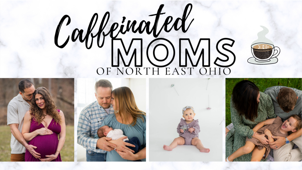 cover photo for caffeinated mothers of northeast ohio facebook group hosted by christella photography and alison altrui