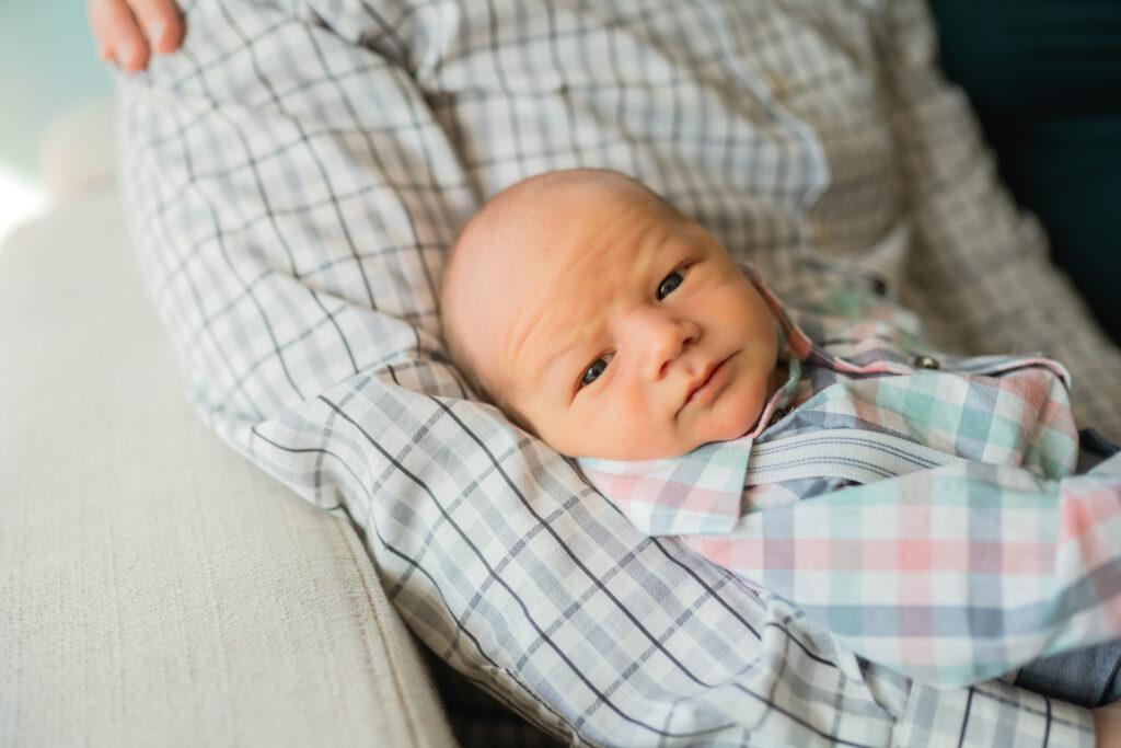 newborn baby staring at camera in tremont ohio